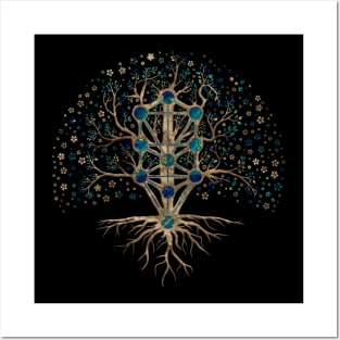 Kabbalah The Tree of Life Marble and Gold Posters and Art